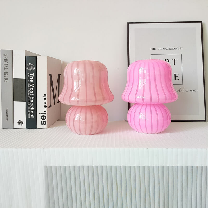 MushLume Glas Tischlampe | Französisches Design | Handgefertigt | Pilzform | Deko & Beleuchtung