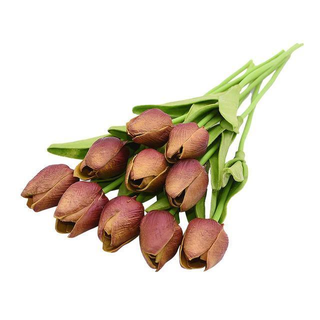 TulipaBloom Künstliche Tulpen aus Seide | 10er-Set | Realistische Blumen für Zuhause & Hochzeiten