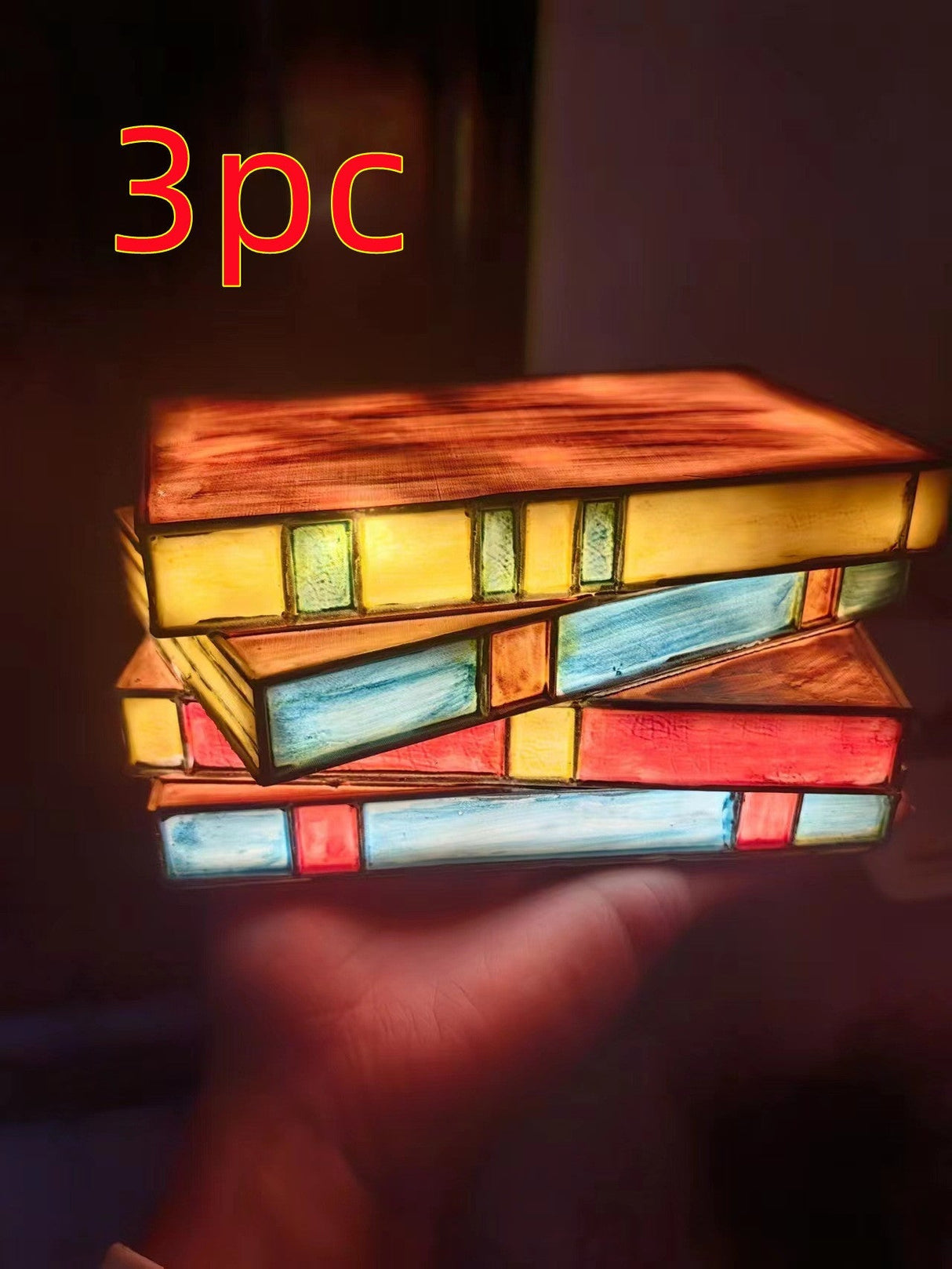 BookGlow Schreibtischlampe mit gestapelten Büchern | LED Deko Tischleuchte | Kreative Beleuchtung