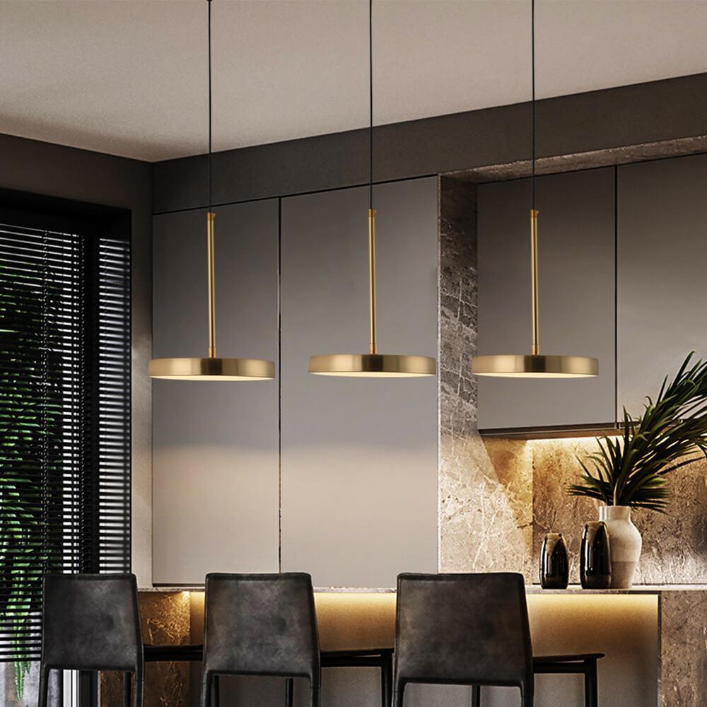 DrumAura – Minimalistisches LED Pendelleuchte Design | Modern | Metall | Warmes Licht | Wohnzimmer & Esszimmer