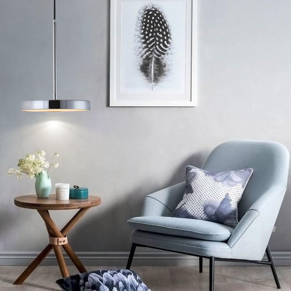 DrumAura – Minimalistisches LED Pendelleuchte Design | Modern | Metall | Warmes Licht | Wohnzimmer & Esszimmer