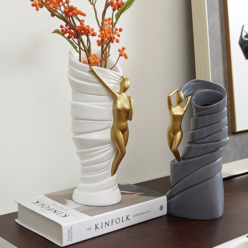 TwistElegance Moderne Kunst-Vase | Dekoratives Highlight | Skulpturales Design für Zuhause