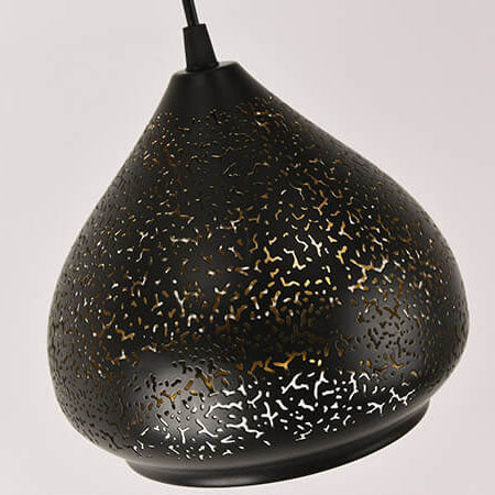 LumiÉclat Vintage Pendelleuchte | Metall mit Ätzdesign | Einflammige Hängelampe | Perfekt für Esszimmer & Küche