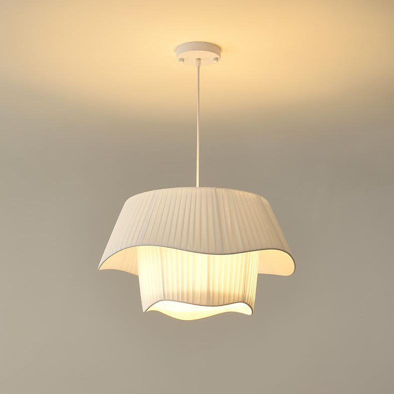 AetherLume Pendelleuchte im skandinavischen Stil | Runder Schirm aus Eisen, Acryl & Stoff | 4/5 Lichter | Für Wohnzimmer