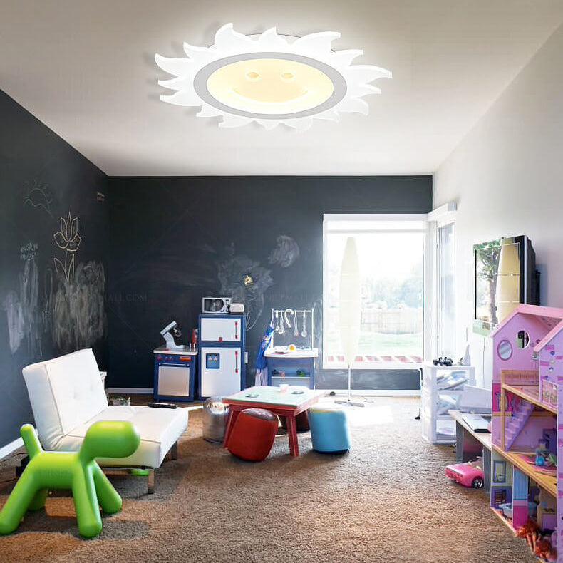 SunnyGlow Smiley LED Deckenleuchte | Cartoon Design | Warm- & Weißlicht | Dimmbar | Kinderzimmer