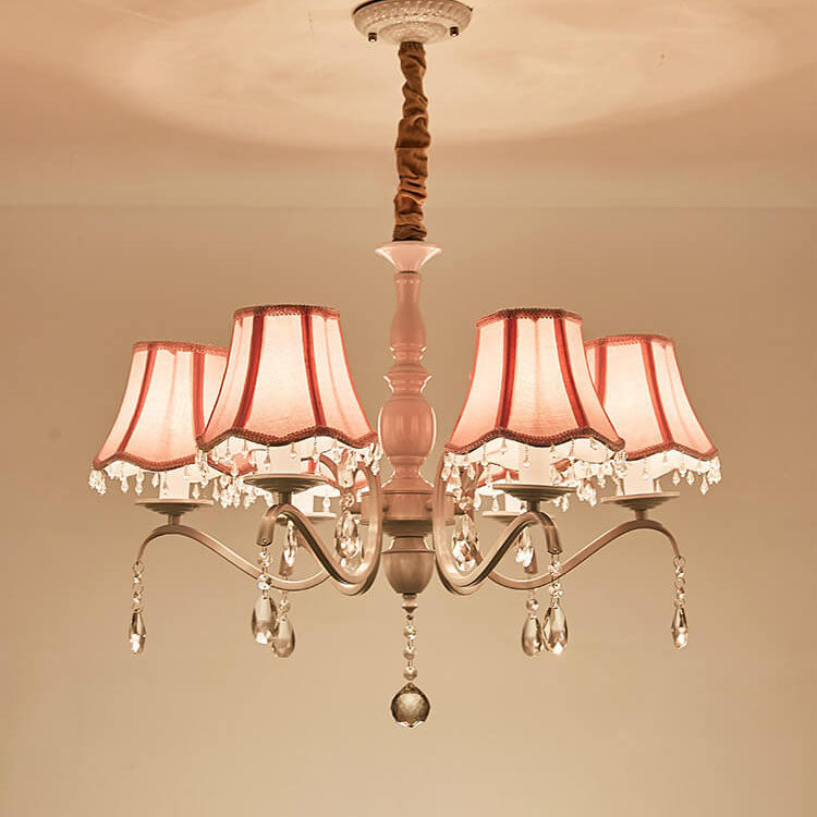 ConeLume Kronleuchter | Kreatives Design mit Stofflampenschirmen | 5/6/8-flammig | Kristall & Eisen