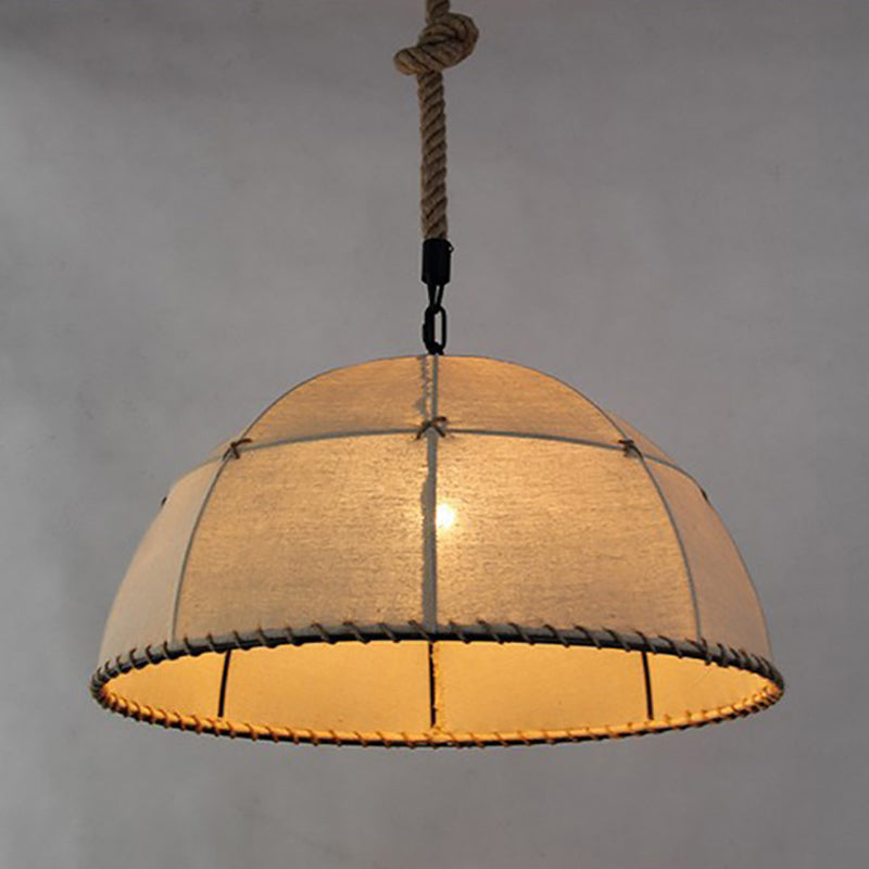 RustiShade Hängelampe | Halbrunder Stoffschirm | Rustikales Design | Für Esszimmer & Küche | In 3 Größen erhältlich