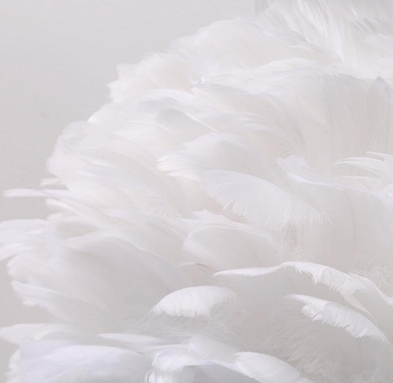 PlumeSphere Stehlampe | Elegantes Federdesign | 1-Licht Globus Stehleuchte | Moderne Beleuchtung für stilvolle Räume