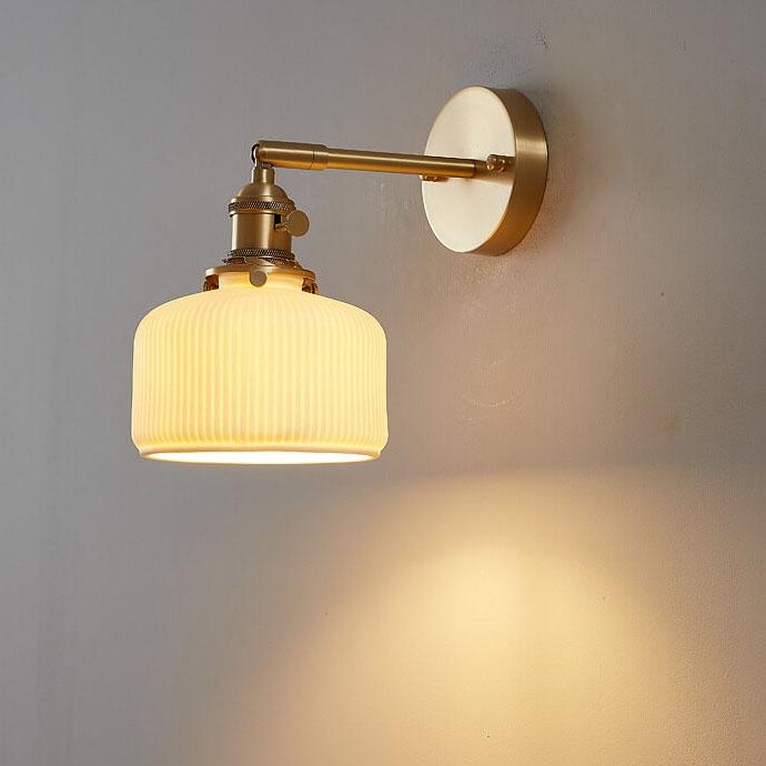 StripoLux Moderne Wandlampe | Minimalistische Keramik-Wandleuchte | Streifendesign | Ambientebeleuchtung