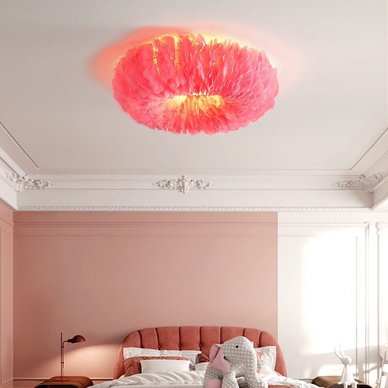 PlumaLuxe Moderne Feder-Deckenleuchte | LED-Licht | Luxuriöses Design | In verschiedenen Größen und Farben erhältlich