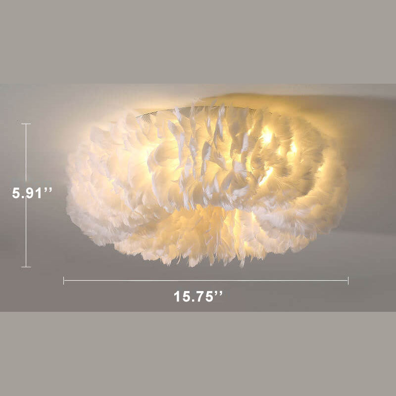PlumaLuxe Moderne Feder-Deckenleuchte | LED-Licht | Luxuriöses Design | In verschiedenen Größen und Farben erhältlich