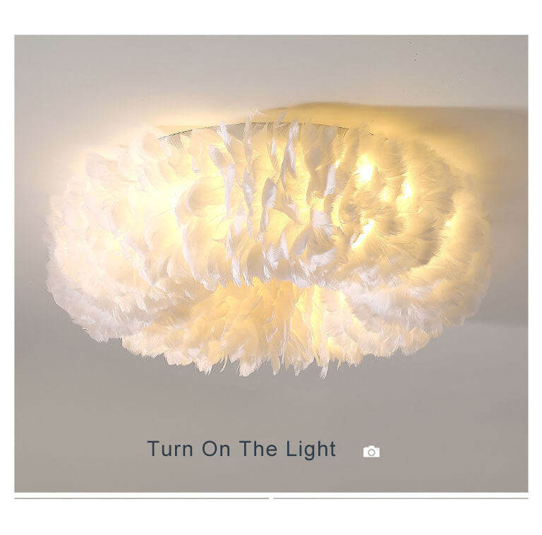 PlumaLuxe Moderne Feder-Deckenleuchte | LED-Licht | Luxuriöses Design | In verschiedenen Größen und Farben erhältlich