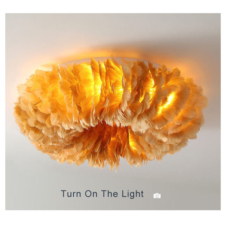 PlumaLuxe Moderne Feder-Deckenleuchte | LED-Licht | Luxuriöses Design | In verschiedenen Größen und Farben erhältlich