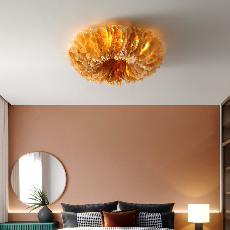 PlumaLuxe Moderne Feder-Deckenleuchte | LED-Licht | Luxuriöses Design | In verschiedenen Größen und Farben erhältlich