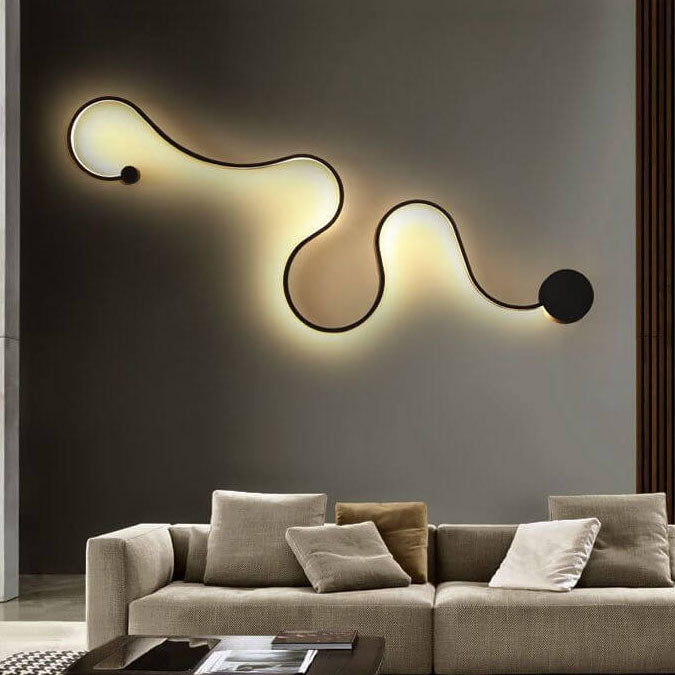 Serpenta Moderne LED Wandlampe | Aluminium | Geschwungenes Design | Dimmbar | Stilvolle Beleuchtung