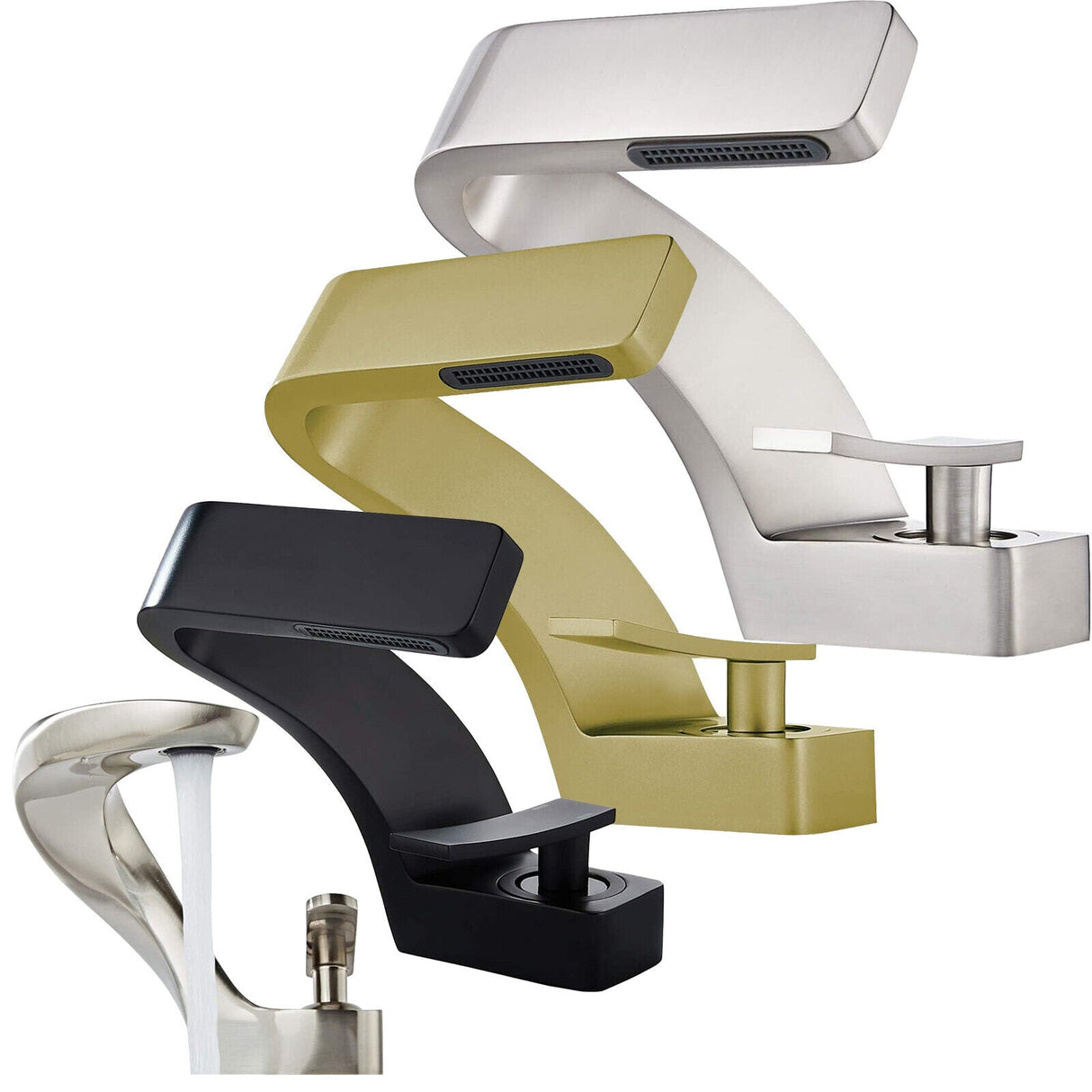 FlowLuxe Moderner geschwungener Wasserhahn | Wasserfall-Design | Premium-Qualität | Stilvoll und funktional