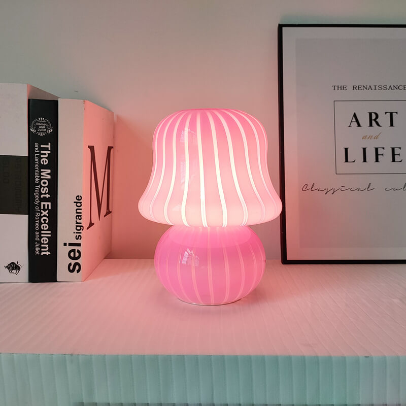 MushLume Glas Tischlampe | Französisches Design | Handgefertigt | Pilzform | Deko & Beleuchtung