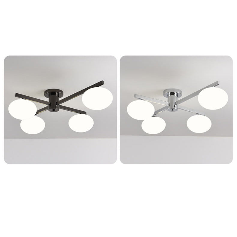 Elyrion AuraGlow Deckenleuchte | Nordisches Design | Glas & Metall | 3/4/5 Leuchten | Semi-Flush