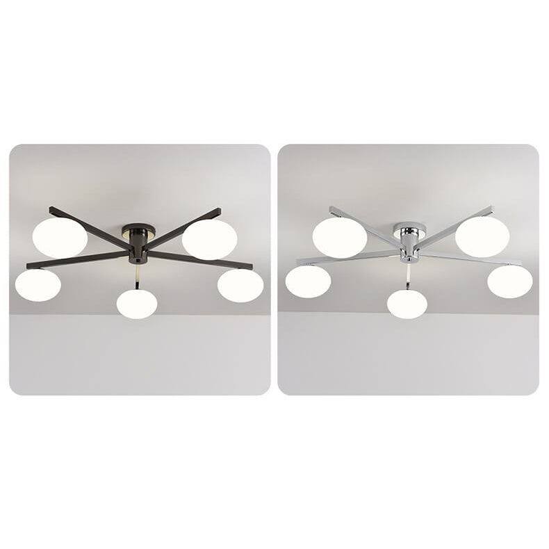 Elyrion AuraGlow Deckenleuchte | Nordisches Design | Glas & Metall | 3/4/5 Leuchten | Semi-Flush