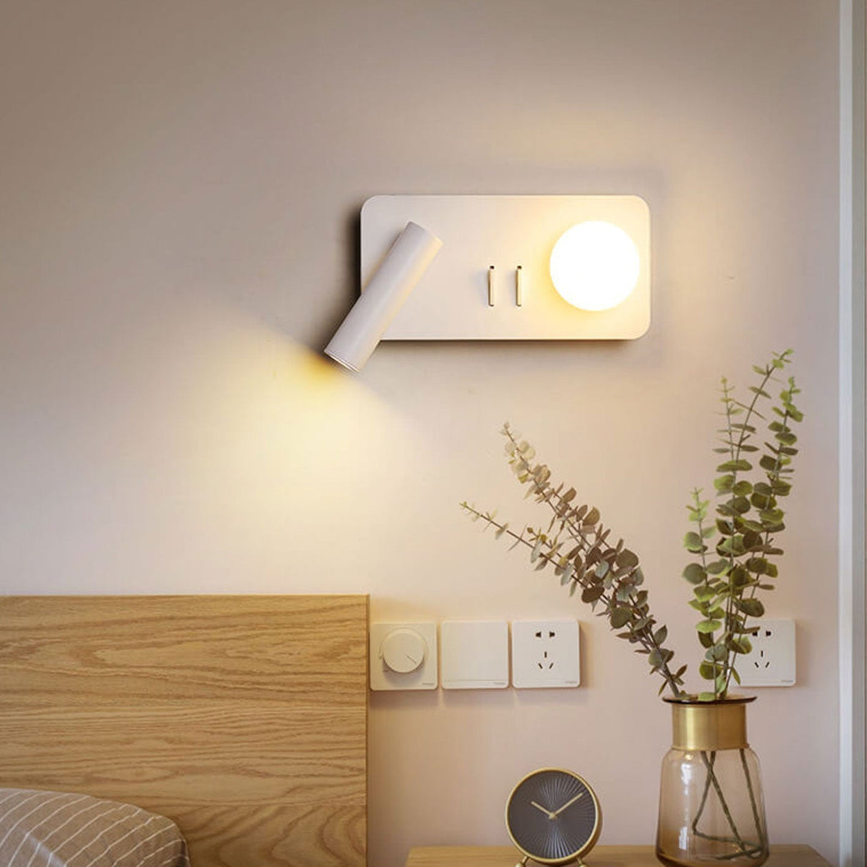 LumoForm Nordic LED Wandleuchte | Rund & Eckig | Minimalistisches Design | Leselampe mit Acryl & Eisen