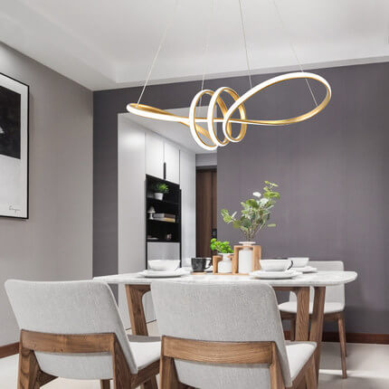 SpiraLuxe LED Kronleuchter | Modernes Aluminium-Design | 1-flammige Spiralleuchte | Dimmbares Licht