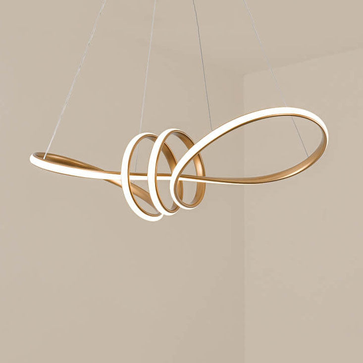 SpiraLuxe LED Kronleuchter | Modernes Aluminium-Design | 1-flammige Spiralleuchte | Dimmbares Licht