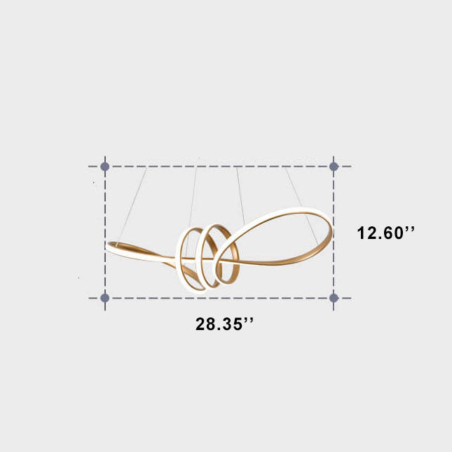 SpiraLuxe LED Kronleuchter | Modernes Aluminium-Design | 1-flammige Spiralleuchte | Dimmbares Licht