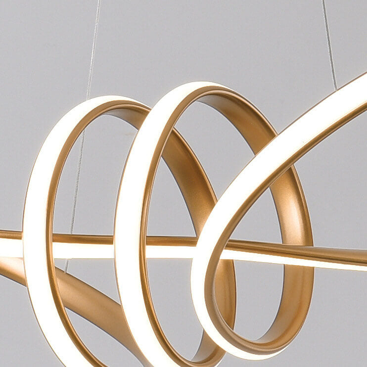 SpiraLuxe LED Kronleuchter | Modernes Aluminium-Design | 1-flammige Spiralleuchte | Dimmbares Licht