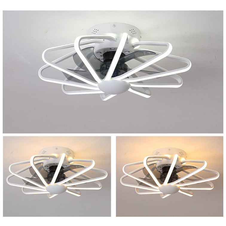 BreezeCage LED Deckenventilator | Nordic Käfig-Design | Semi-Flush Mount | Beleuchtung & Ventilator | Modern & Stilvoll