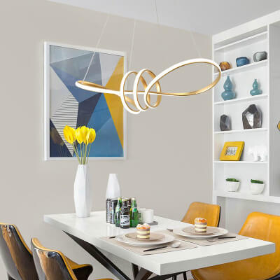 SpiraLuxe LED Kronleuchter | Modernes Aluminium-Design | 1-flammige Spiralleuchte | Dimmbares Licht