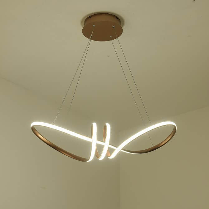 SpiraLuxe LED Kronleuchter | Modernes Aluminium-Design | 1-flammige Spiralleuchte | Dimmbares Licht