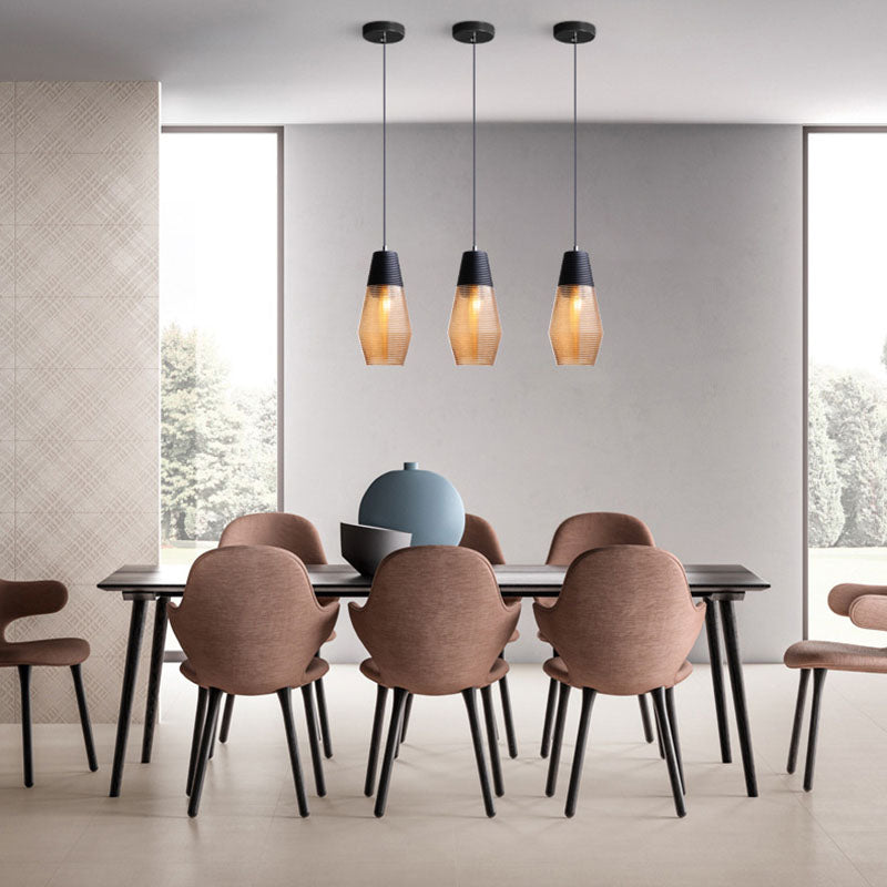 Auralite Pendelleuchte im skandinavischen Stil | Zylinder-Oval Design | Eisen & Glas | 1 Licht für Wohnzimmer