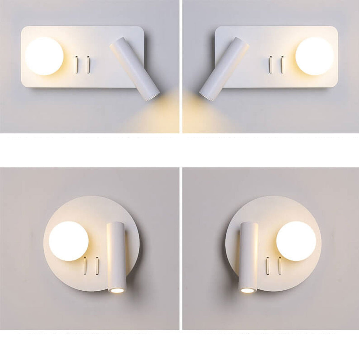 LumoForm Nordic LED Wandleuchte | Rund & Eckig | Minimalistisches Design | Leselampe mit Acryl & Eisen