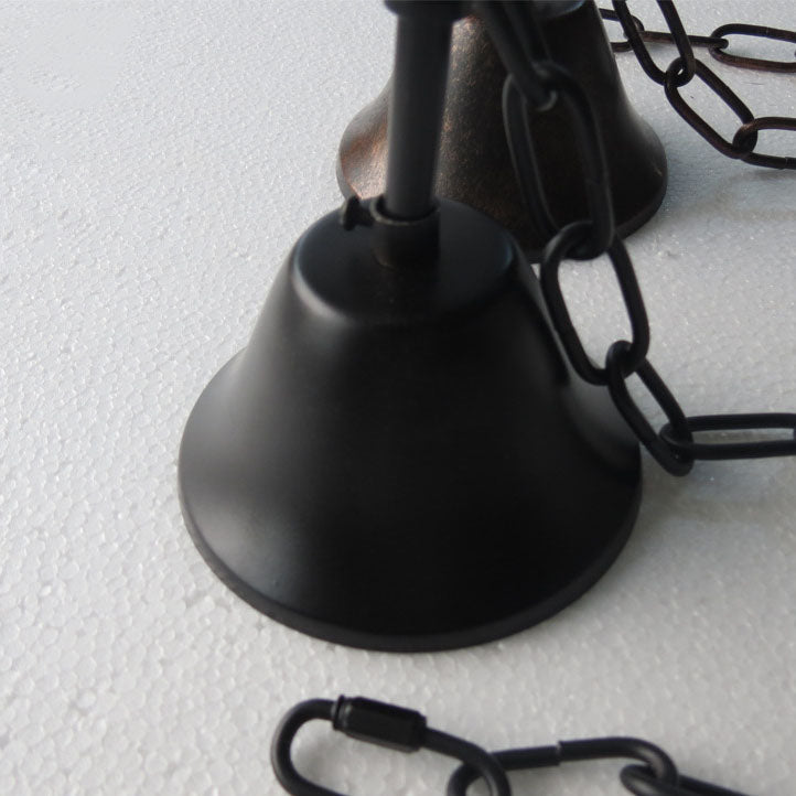 RusticaLume Kronleuchter | Runde Glaslaterne | Rustikales Design | 3-flammig | Wohnzimmer-Beleuchtung