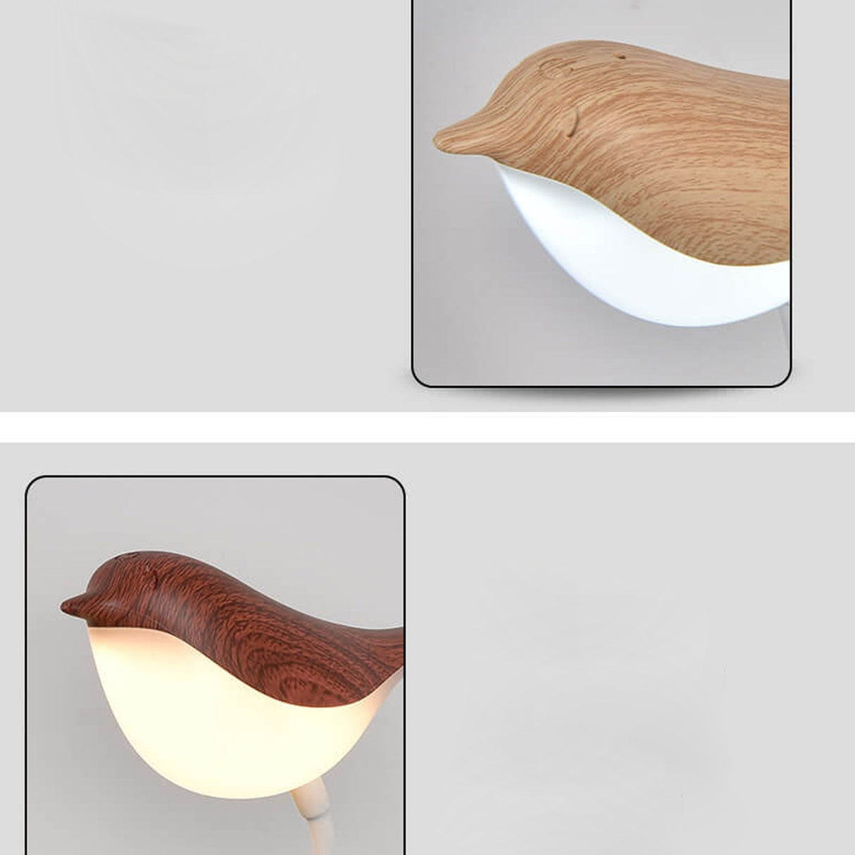 BrightBird Nordic LED Tischlampe | USB-Ladung | Nachtlicht mit Vogelclip | Modernes Design