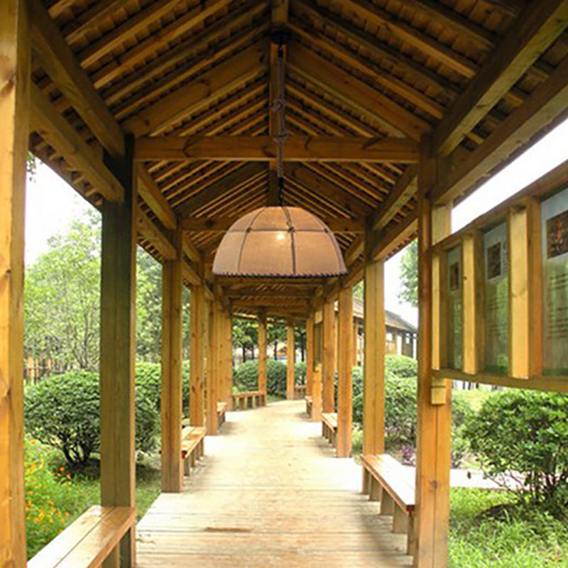 RustiShade Hängelampe | Halbrunder Stoffschirm | Rustikales Design | Für Esszimmer & Küche | In 3 Größen erhältlich