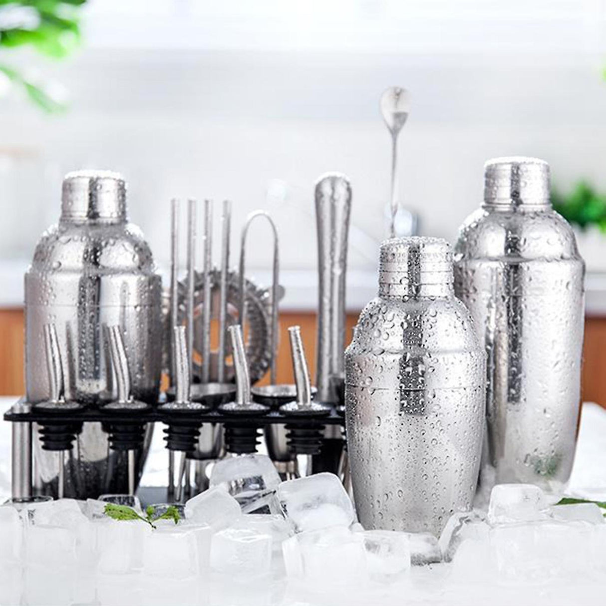 MixMaster 23-teiliges Barkeeper Kit | Edelstahl Cocktail Shaker Set | Professionelles Bar Zubehör mit Ständer