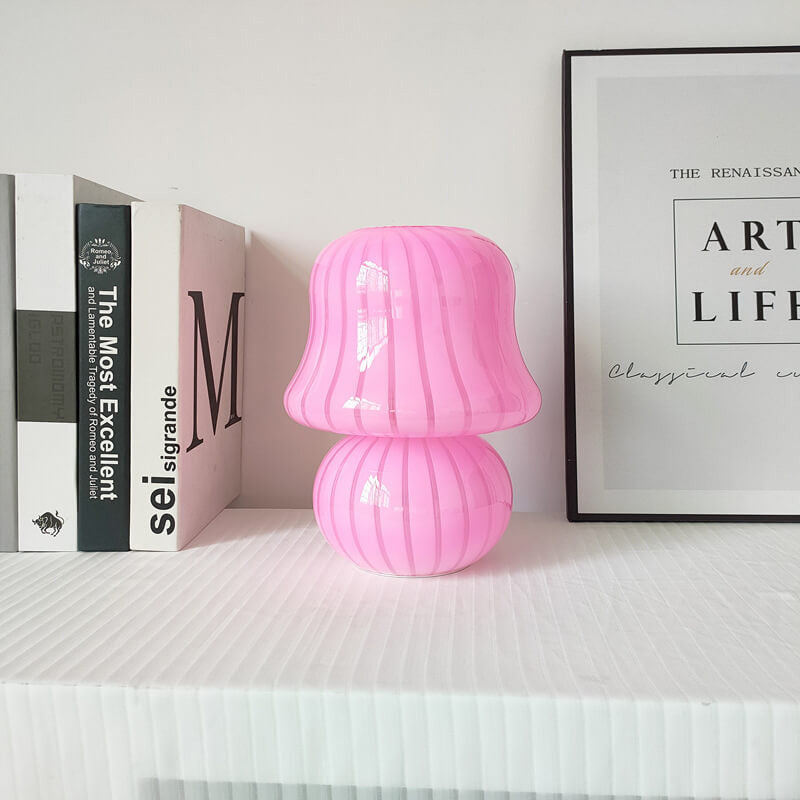 MushLume Glas Tischlampe | Französisches Design | Handgefertigt | Pilzform | Deko & Beleuchtung