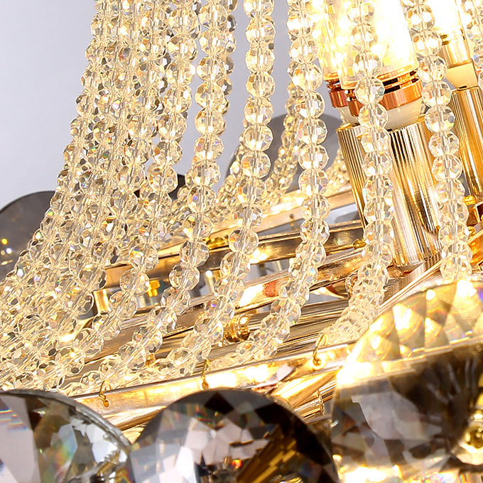 LuxeNova Halbkugel-Kronleuchter | 8/10/11/14/17/24-Licht Design | Zeitlose Eleganz für Ihr Wohnzimmer