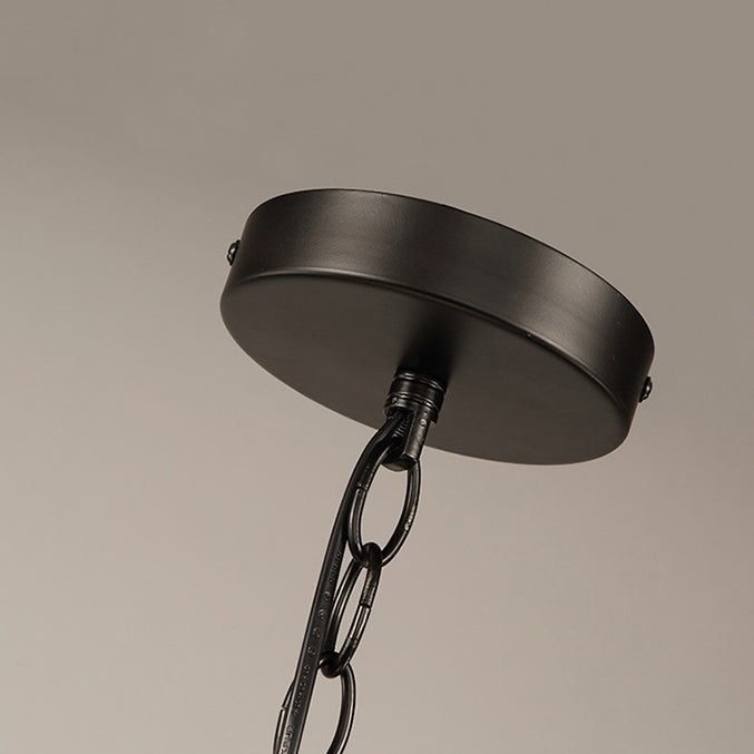 CageCraft Industrial Pendelleuchte | Eisen-Käfig Design | Stoffschirm | Wohnzimmerlicht