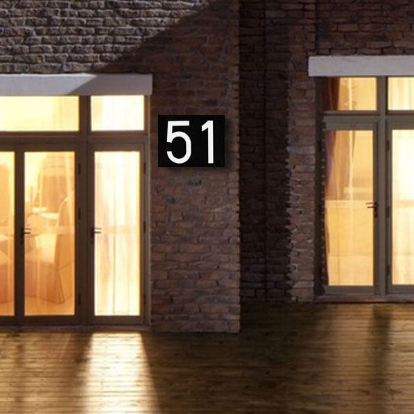 LumenSign Solar LED Wandleuchte | Türschild mit RGB-Beleuchtung | Außenleuchte | Modernes Design