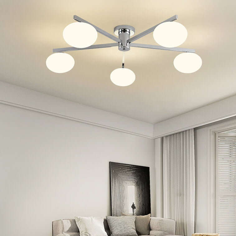 Elyrion AuraGlow Deckenleuchte | Nordisches Design | Glas & Metall | 3/4/5 Leuchten | Semi-Flush