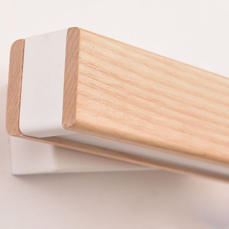 NordicBeam LED Wandleuchte | Rechteckiges Holz- & Eisen-Design | Modern & Skandinavisch | Für Schlafzimmer & Wohnräume