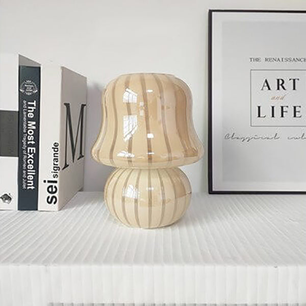 MushLume Glas Tischlampe | Französisches Design | Handgefertigt | Pilzform | Deko & Beleuchtung