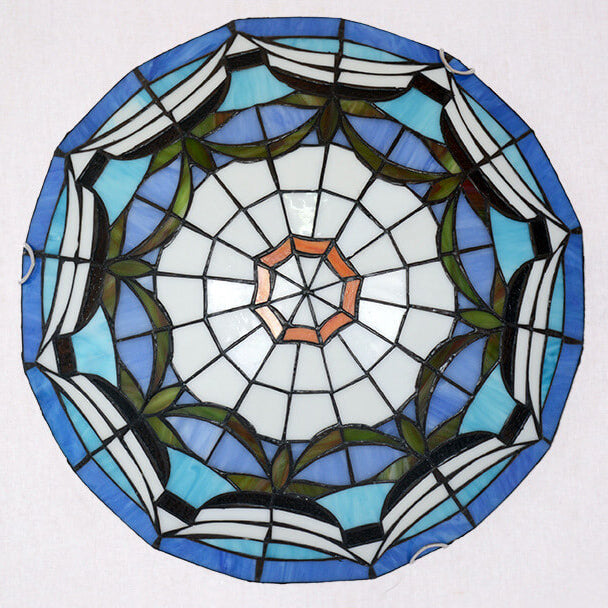 Tiffanique Runde Deckenleuchte | Europäisches Buntglasdesign | 3-Flammig | Verschiedene Muster | Stimmungsvolle Beleuchtung