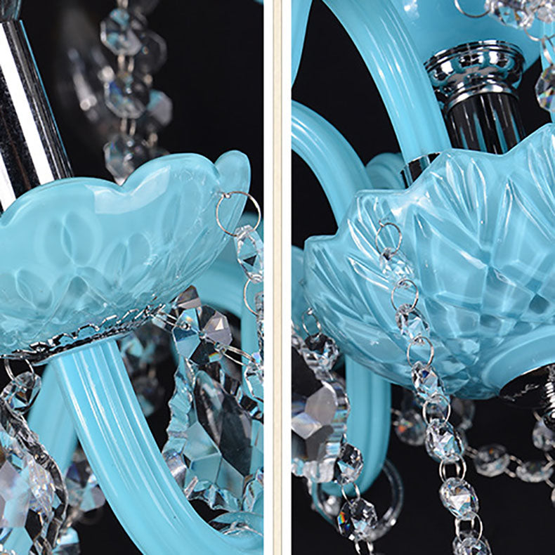 CoastalLume Kristall Kronleuchter | 6/8-Licht Design | Kerzenhalter | Für Wohnzimmer