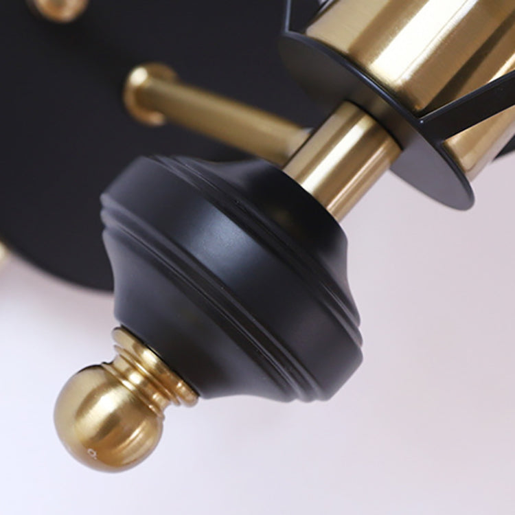 GeoLuxe Französische Geometrische Wandlampe | Eisen & Glas | 1-Licht Design für Wohnzimmer