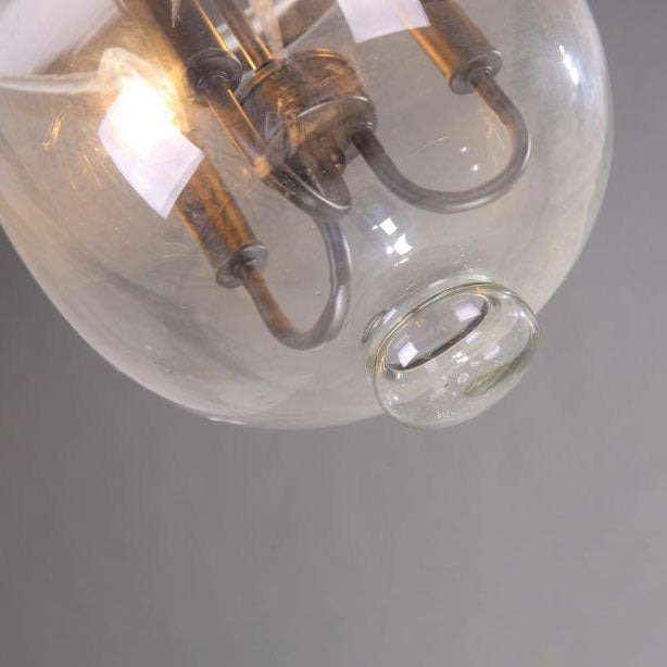 RusticaLume Kronleuchter | Runde Glaslaterne | Rustikales Design | 3-flammig | Wohnzimmer-Beleuchtung