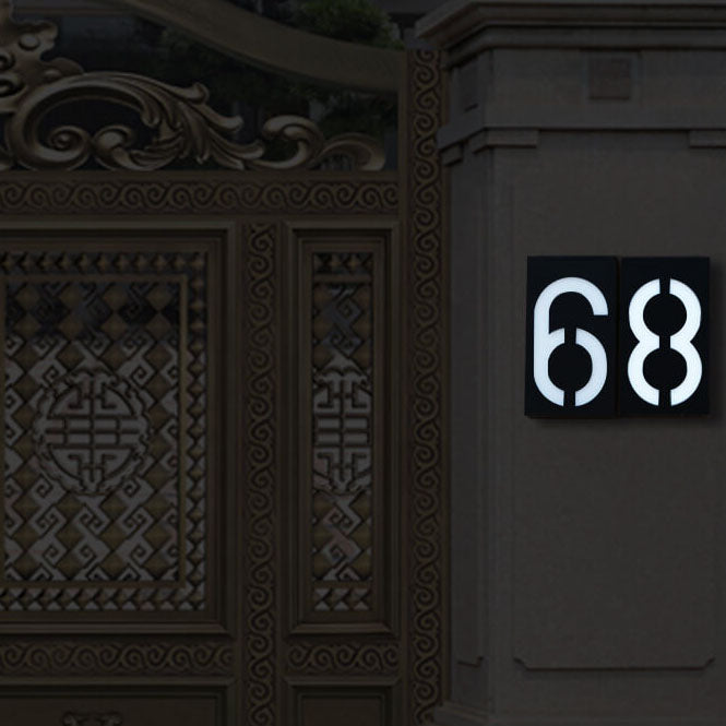 LumenSign Solar LED Wandleuchte | Türschild mit RGB-Beleuchtung | Außenleuchte | Modernes Design