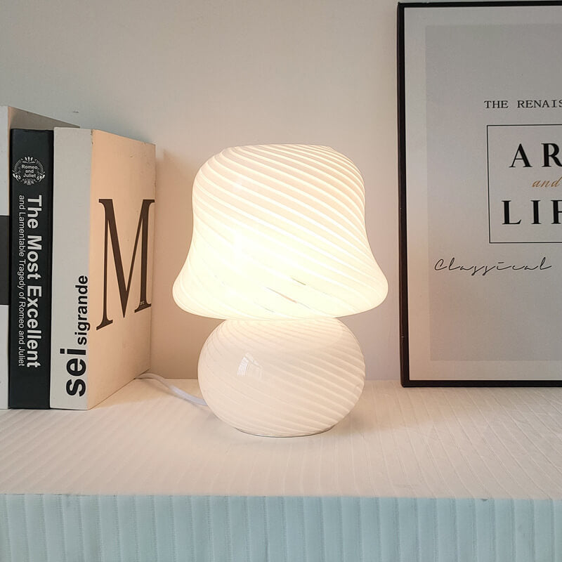 MushLume Glas Tischlampe | Französisches Design | Handgefertigt | Pilzform | Deko & Beleuchtung